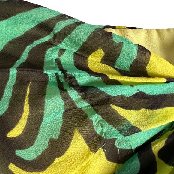 Milly New York Green Yellow Tropical Print Strapless Silk Dress Size 0 - Picture 3 of 10